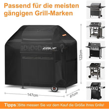 Wetterfeste Grillabdeckung 145x60x120cm 600D Oxford, Wasserdicht