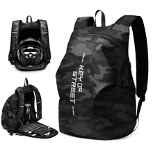 Motorrad Rucksack Wasserdicht mit Helmhalterung – Schwarz Camo L