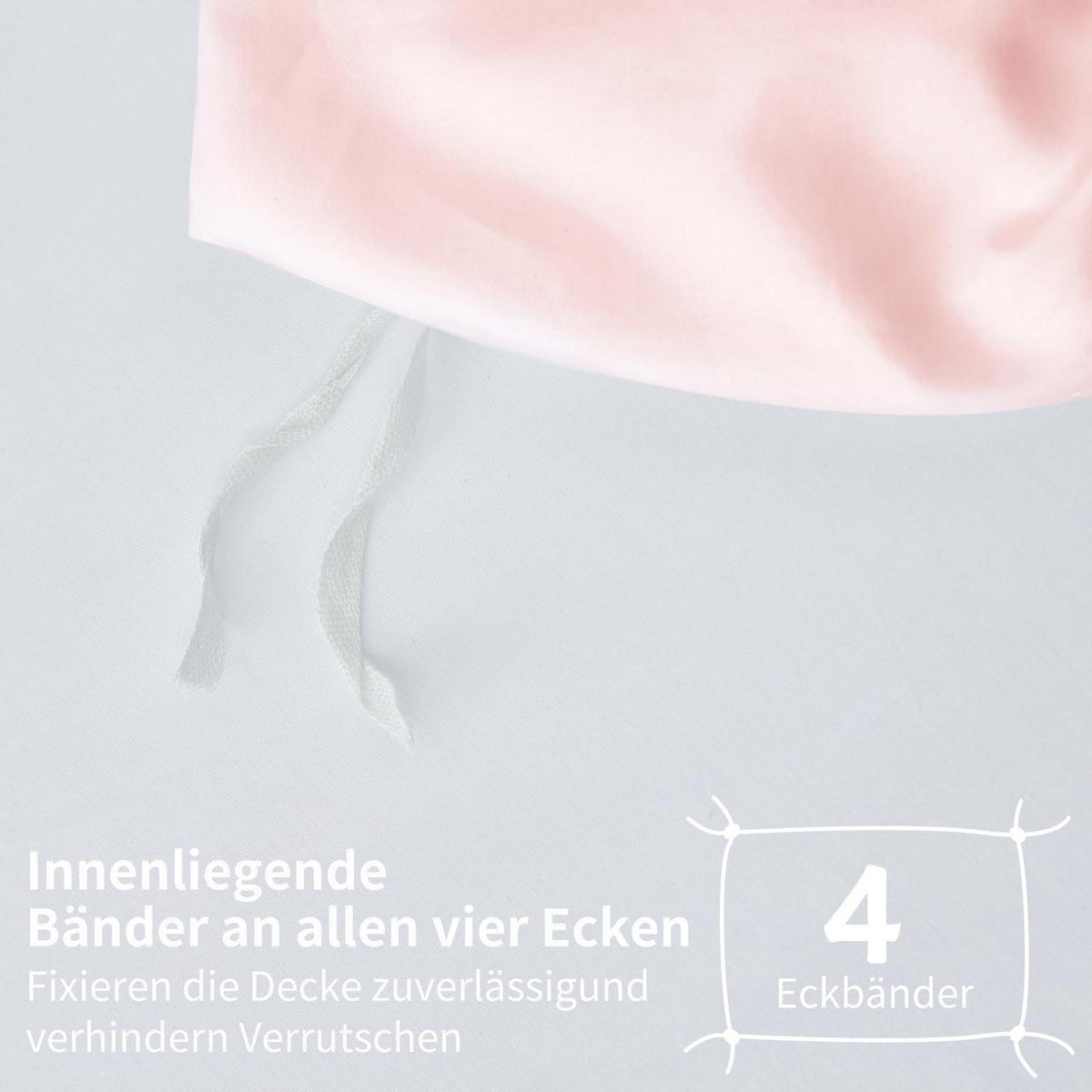 Mako Satin Bettwäsche Set Rosa 220x240 cm – Weich & Kühlend