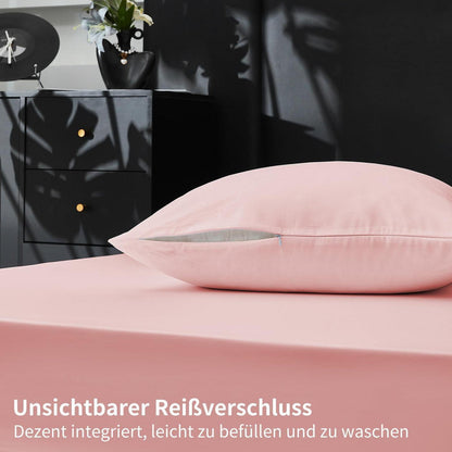 Mako Satin Bettwäsche Set Rosa 220x240 cm – Weich & Kühlend
