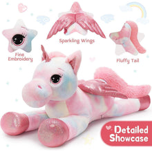 XXL Einhorn Kuscheltier 110cm - Rosa Plüschtier Geschenk für Kinder