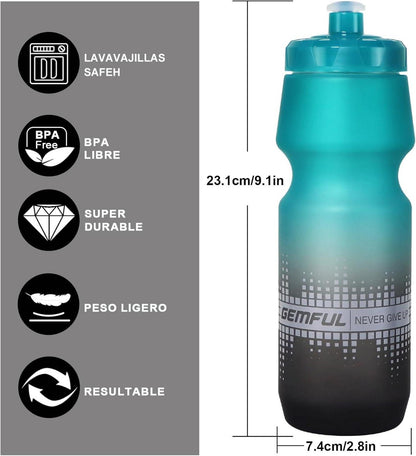GEMFUL 750ml Trinkflasche Rennrad 2er-Pack Auslaufsicher BPA-frei Leicht Langlebig