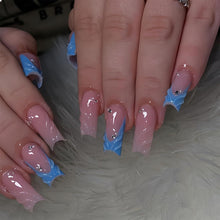 24 Stück 3D Gelnail Quadratische Acryl Press On Nails Set