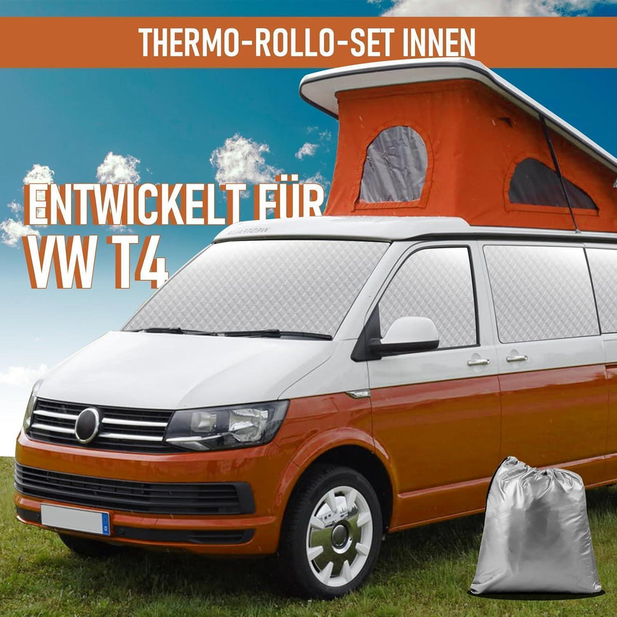 Thermo Jalousien Set VW T4 SWB – 8-teilig, Verdunkelung & Isolierung