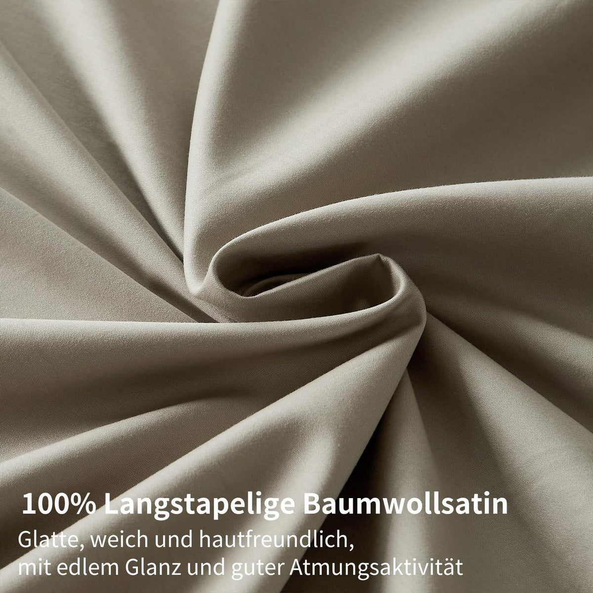Mako Satin Bettwäsche Set 220x240 Beige – Weich & Kühlend