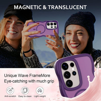 Magnetische Handyhülle für Samsung S25 Ultra, Lila, Wellenform, Matt