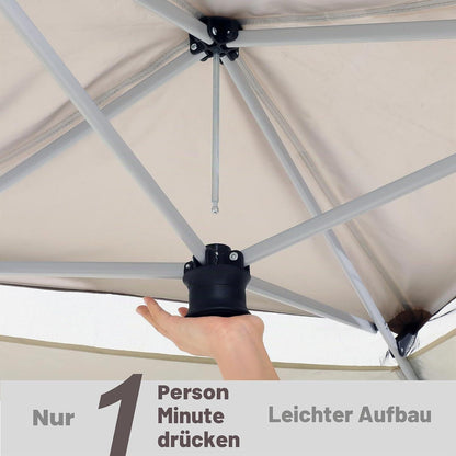 3x3 Gartenpavillon wasserdicht – Pop-Up Zelt mit Moskitonetz