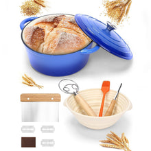 Gusseisen Brotbräter 6QT Blau mit Zubehör