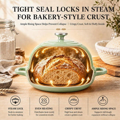 Gusseisen Dutch Oven Brotbacktopf mit Deckel & Gärkorb