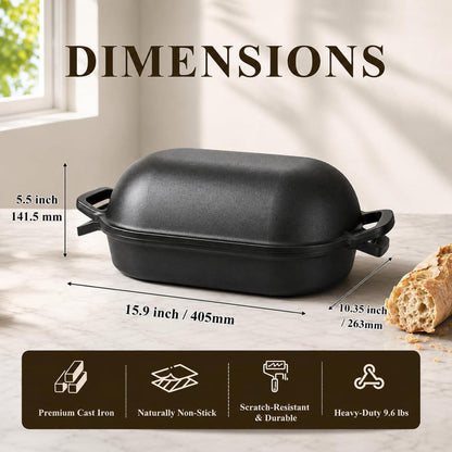 Ovaler Sauerteig-Brottopf mit Deckel & Back-Set