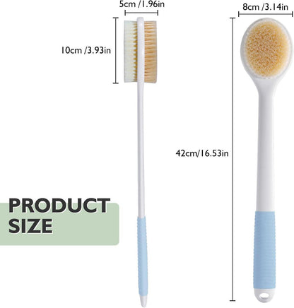 42cm Rückenbürste Dusche rutschfester Griff weiche Borsten Peeling-Badebürste