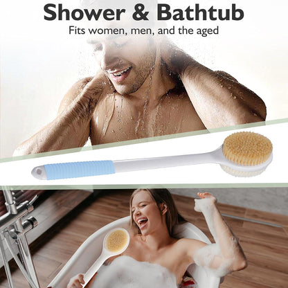 42cm Rückenbürste Dusche rutschfester Griff weiche Borsten Peeling-Badebürste
