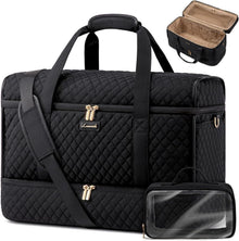 Reisetasche Damen mit Schuhfach und wasserdicht, Schwarz