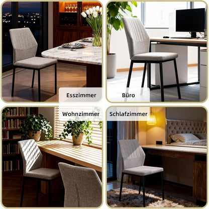 Esszimmerstühle 2er Set Beige – Polsterstühle für Küche & Wohnzimmer
