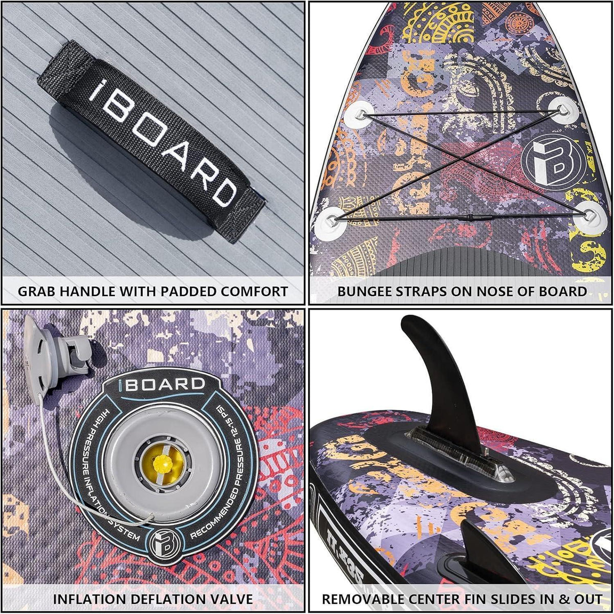 Aufblasbares SUP Board mit Zubehör, breit & stabil
