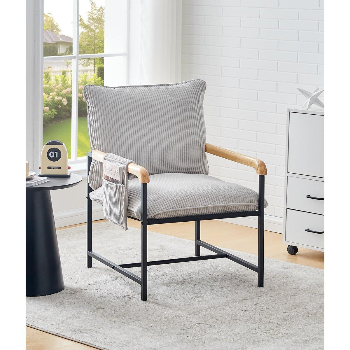 Cord Loungesessel Modern – Bequemer Ohrensessel für Wohnzimmer