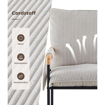 Cord Loungesessel Modern – Bequemer Ohrensessel für Wohnzimmer