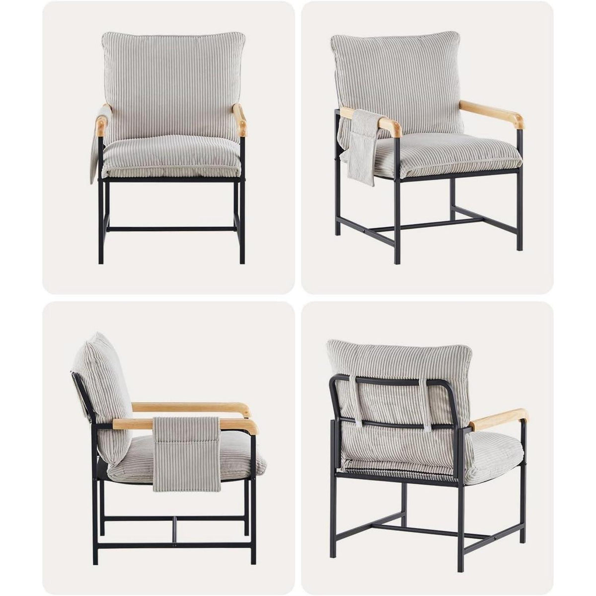 Cord Loungesessel Modern – Bequemer Ohrensessel für Wohnzimmer