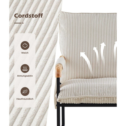 Loungesessel Creme Cord – Modern & Bequem für Wohnzimmer