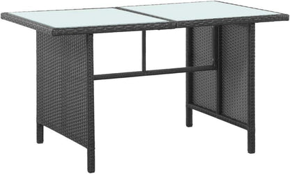 Poly Rattan Garten Lounge Set 8 Personen Schwarz Outdoor Möbel Komplettset