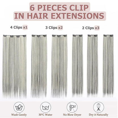 Haarverlängerung Clip-in glatt 65cm – Schwarz & Blond