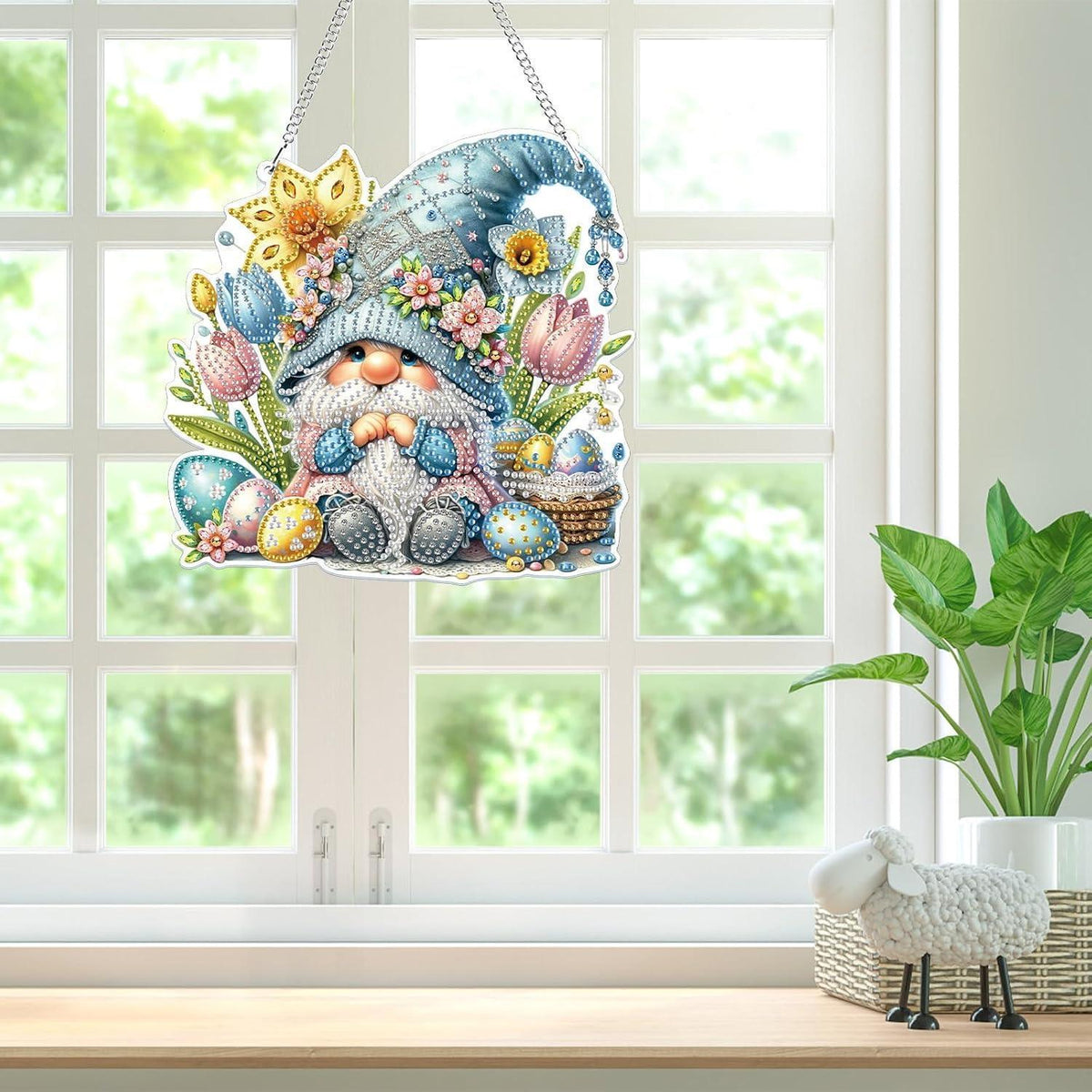 Diamant Painting Osteranhänger Gnom – Bastelset für Kinder & Erwachsene