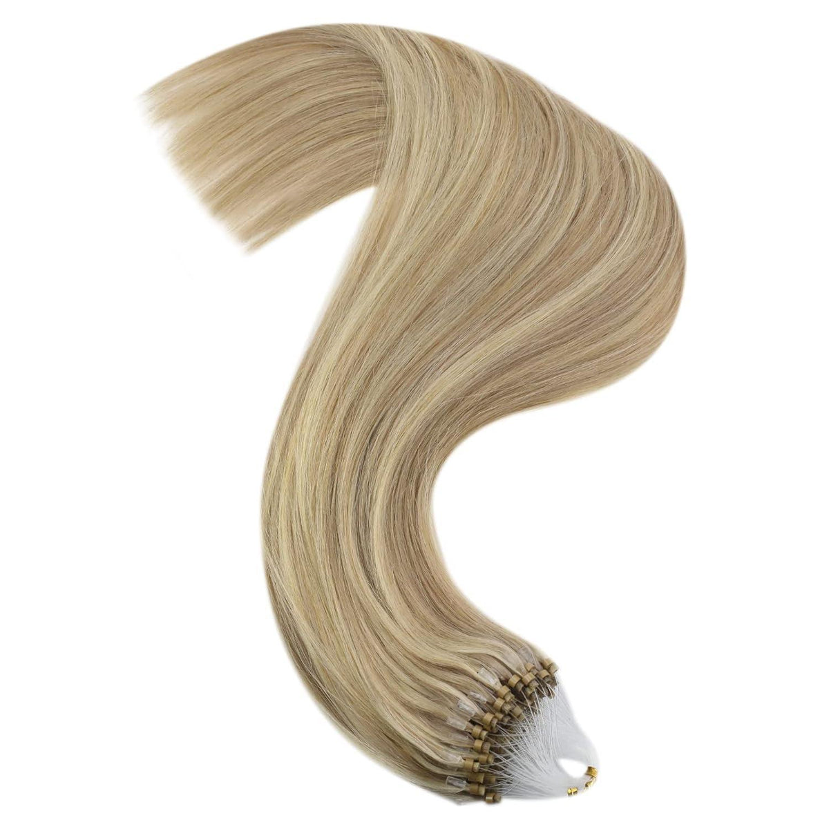 Blond Microring Haarextensions – Echthaar 60cm Golden Blond Highlights