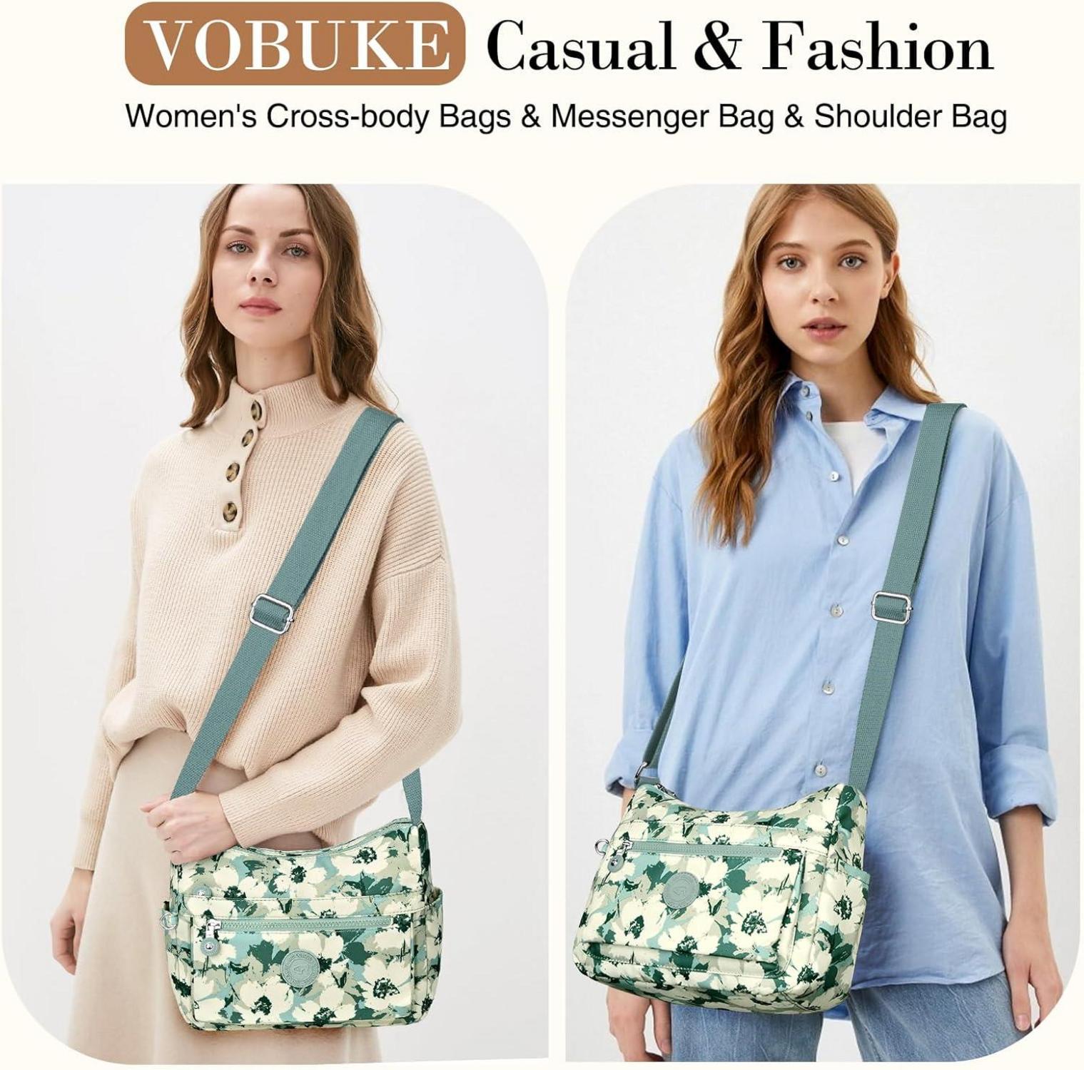 Umhängetasche Damen Mittelgroß Wasserdicht Nylon Crossbody Bag mit