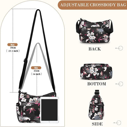 VOBUKE Umhängetasche Damen Wasserdicht Nylon Crossbody Bag