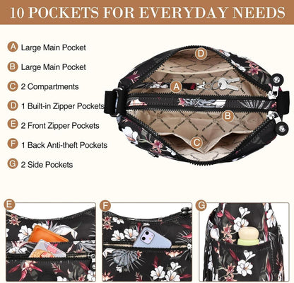 Umhängetasche Damen Mittelgroß Wasserdicht Nylon Crossbody Bag