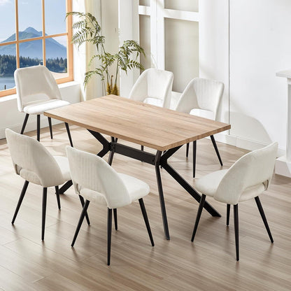 Esszimmerstühle 2er Set, Samt, Beige – Modern & Komfortabel