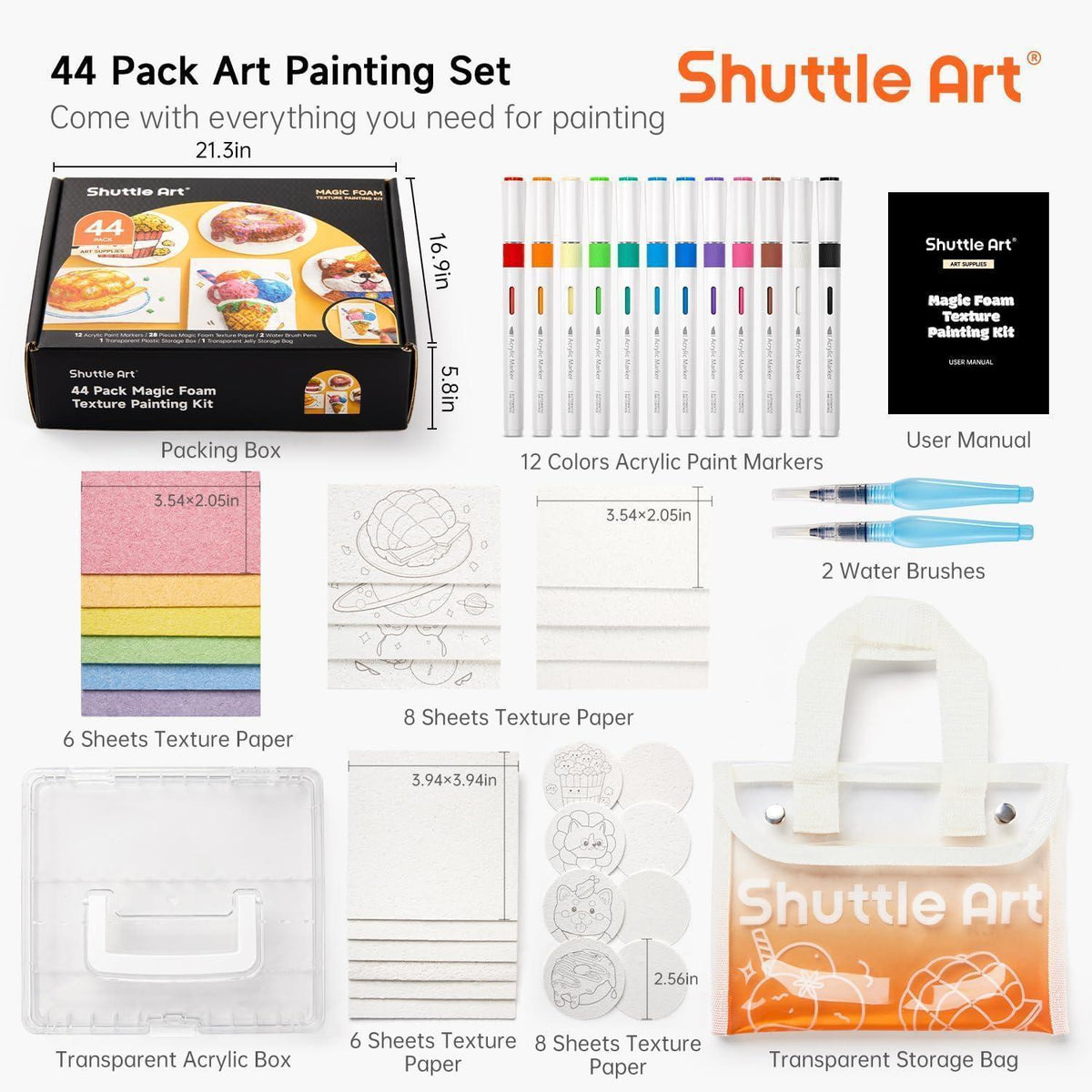 3D Puffy Paint Set für Kinder – 44-teilig zum Basteln & Malen