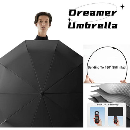 Großer Regenschirm 106cm, Sturmfest, Automatik, UV Schutz, Karabinergriff