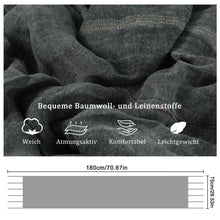 Herren Schal Baumwolle Gestreift Schwarz/Grau