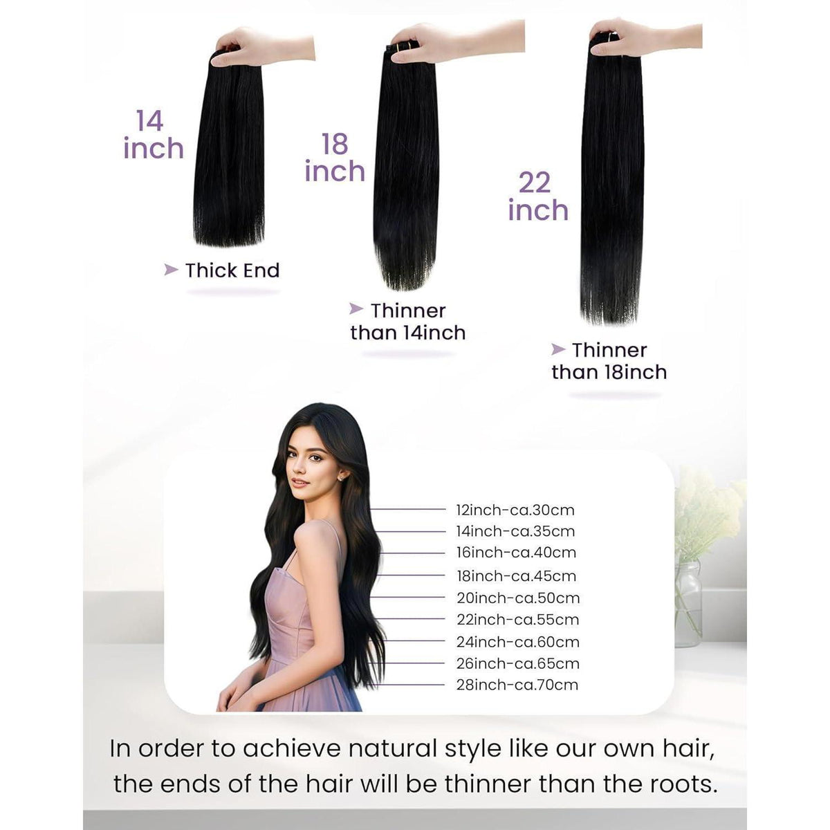 Echthaar Clip-in Extensions Blond 35cm – Natürliches Volumen