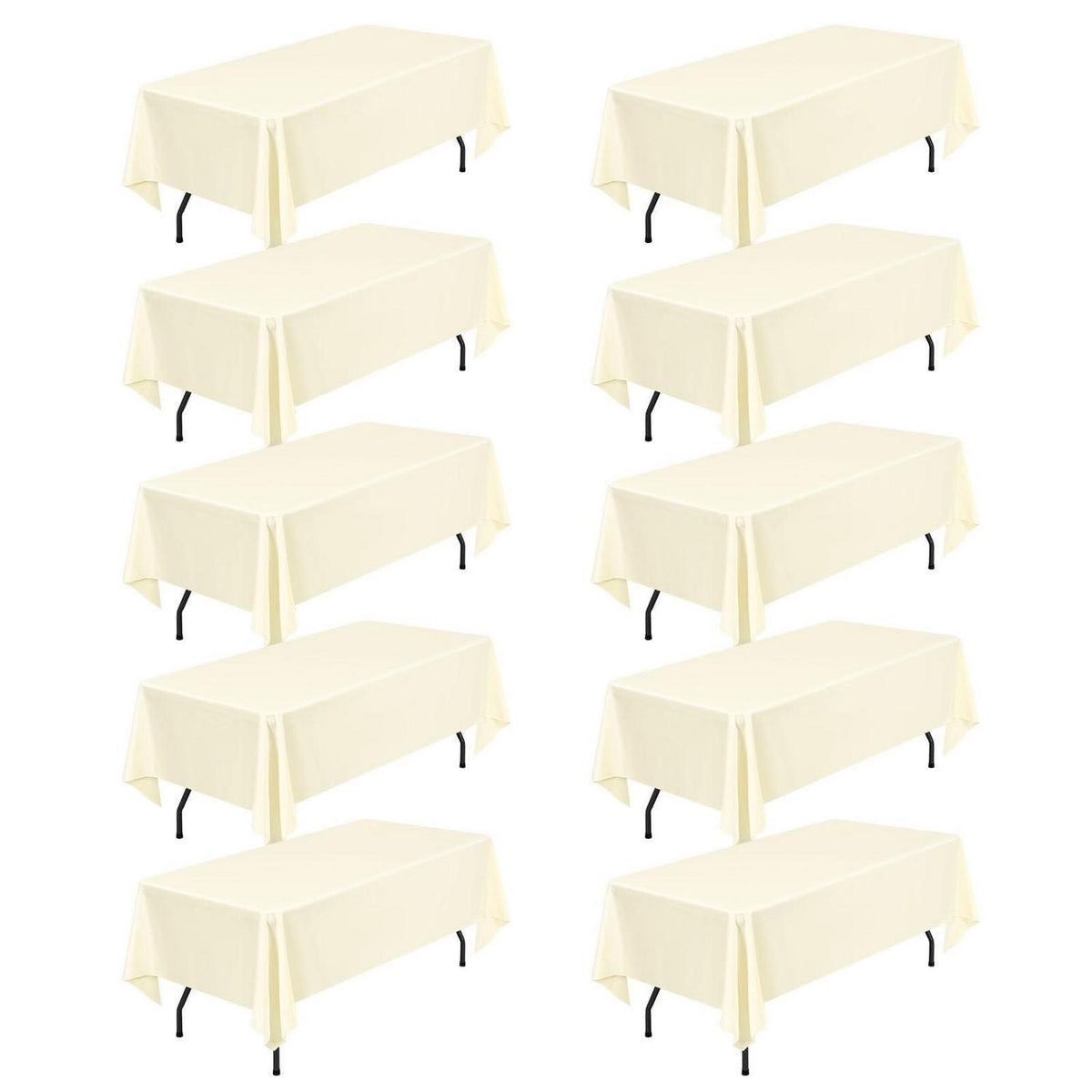 10x Beige Tischdecke Rechteckig 240cm - Fleckenabweisend & Abwaschbar