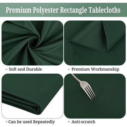 10er-Pack Jägergrüne Tischdecken 60x102 Zoll – Rechteckig & Waschbar