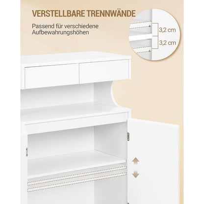 Badezimmerschrank mit 2 Schubladen & 2 Türen – Weiß