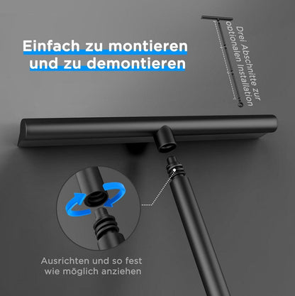 Verstellbarer Duschabzieher Schwarz 30-61-89cm Wischer für