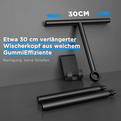 Verstellbarer Duschabzieher 30cm Breit Schwarz mit Halterung