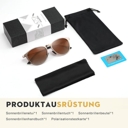 Aluminium-Magnesium Sonnenbrille Polarisiert Ultraleicht Retro Rund UV400