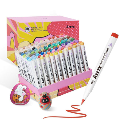 120 Acrylmarker Set für Steine, Glas & Basteln – Wasserfest & Vielseitig