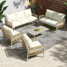 Gartenmöbel Set Rattan Lounge für 7 Personen Sitzgruppe Outdoor