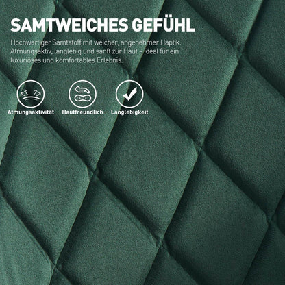 Drehbarer Samt Esszimmerstuhl mit Armlehnen - 4er Set Grün