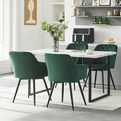 Drehbarer Samt Esszimmerstuhl Set (2x) – Grün