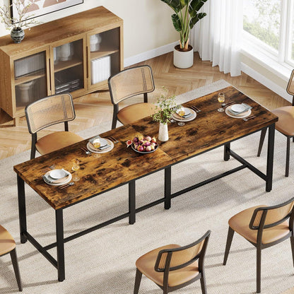 Langer Esstisch für 6-8 Personen | Industrieller Küchentisch Holz Braun