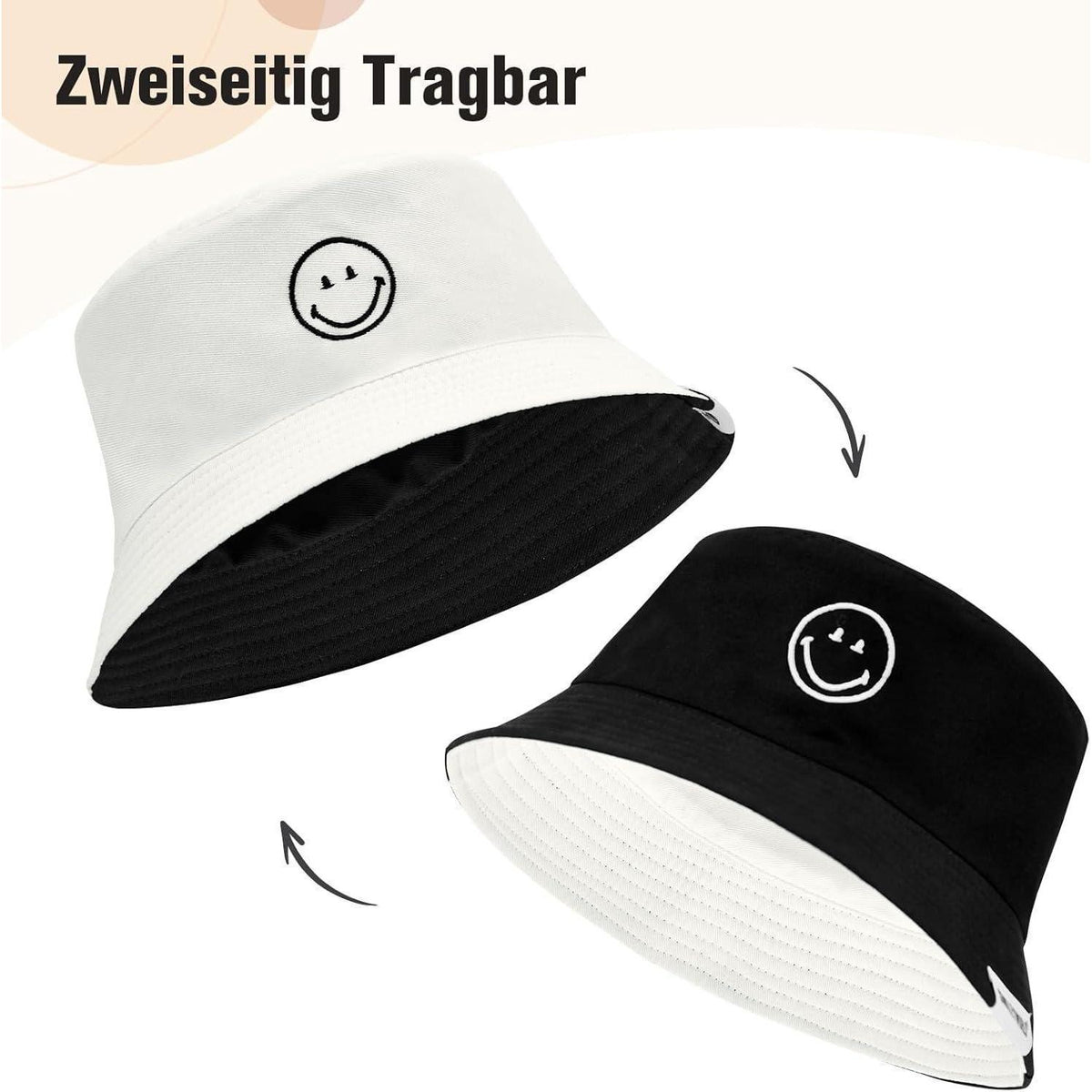 Fischerhut Damen Herren Baumwolle Reversibel – Sonnenschutzhut