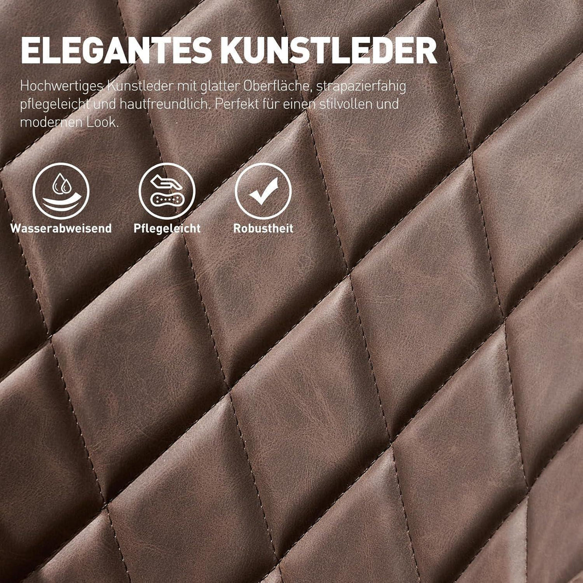 Drehbarer Esszimmerstuhl mit Armlehnen – 4er Set Braun