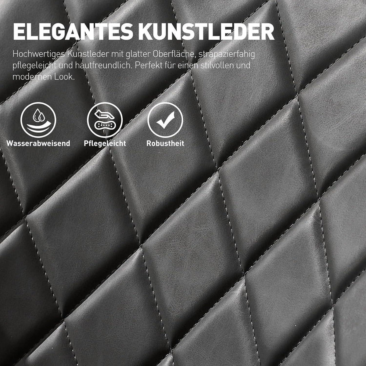 Drehbarer Esszimmerstuhl mit Armlehnen – 4er Set Grau