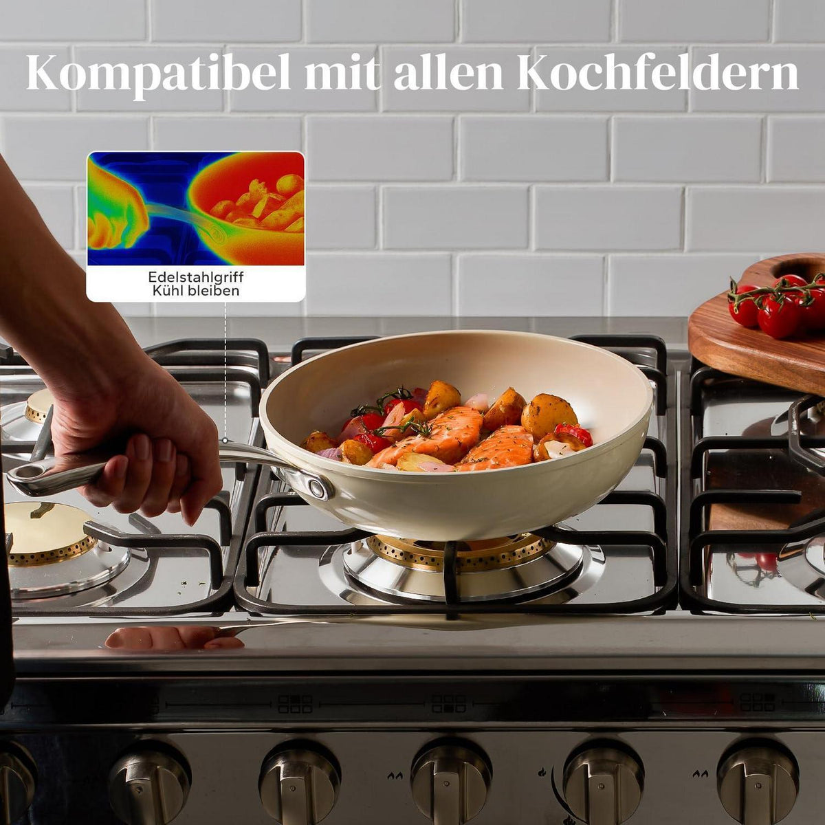 Keramik Pfannenset 20/24/28 cm – Antihaft, Induktionsgeeignet & Ofenfest